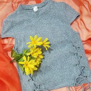 Lace-Up Soft, Fitted Cropped Top